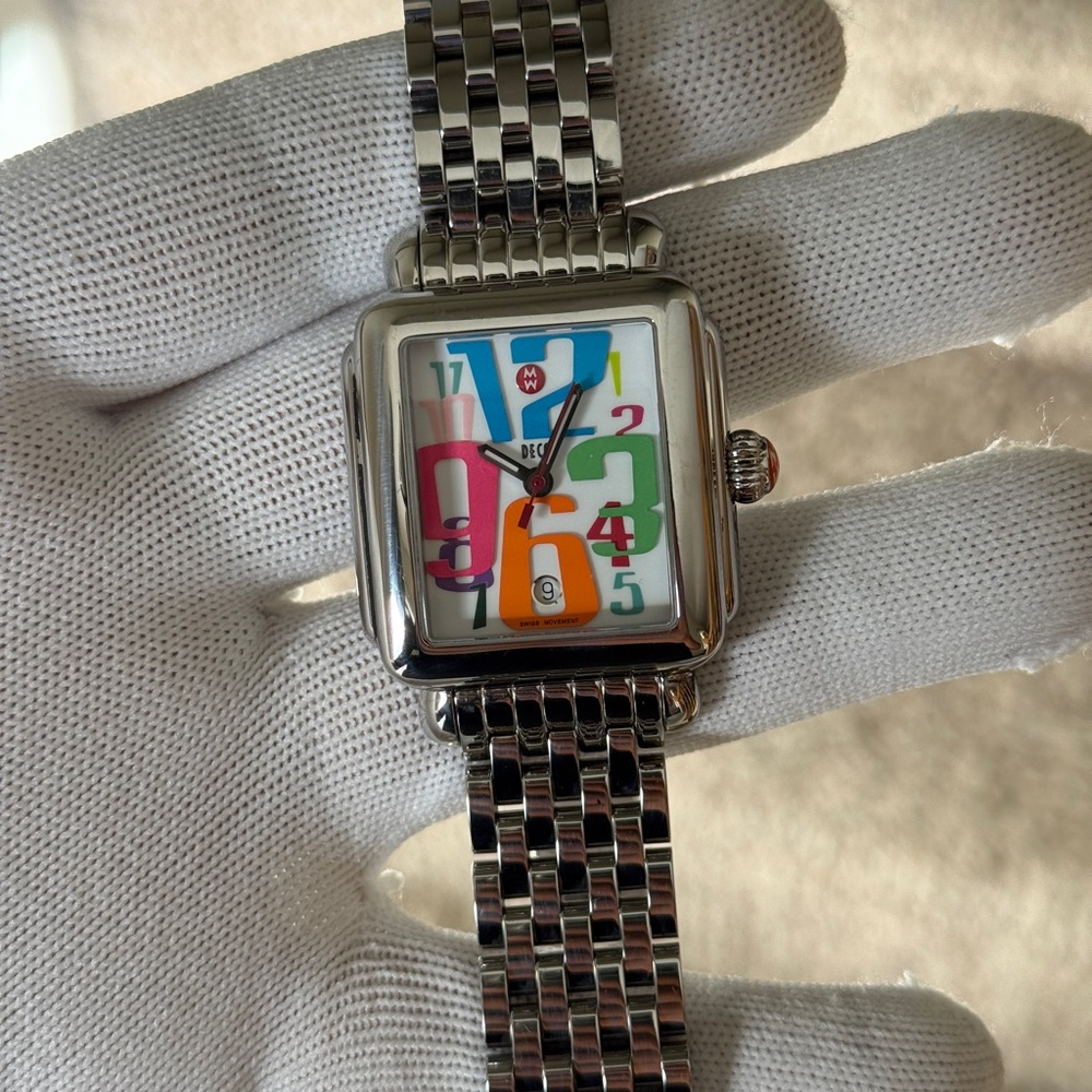 Michele Silver Watch with Multicolor Dial Womens Watch - Picture 10 of 16